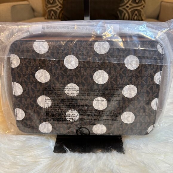 NWT Michael Kors Jet Set Large Polka Dot Signature Logo Crossbody Bag - Picture 6 of 6